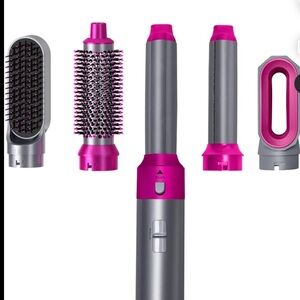 Multi-Styler Hair Tool with Attachments - Pink and Gray